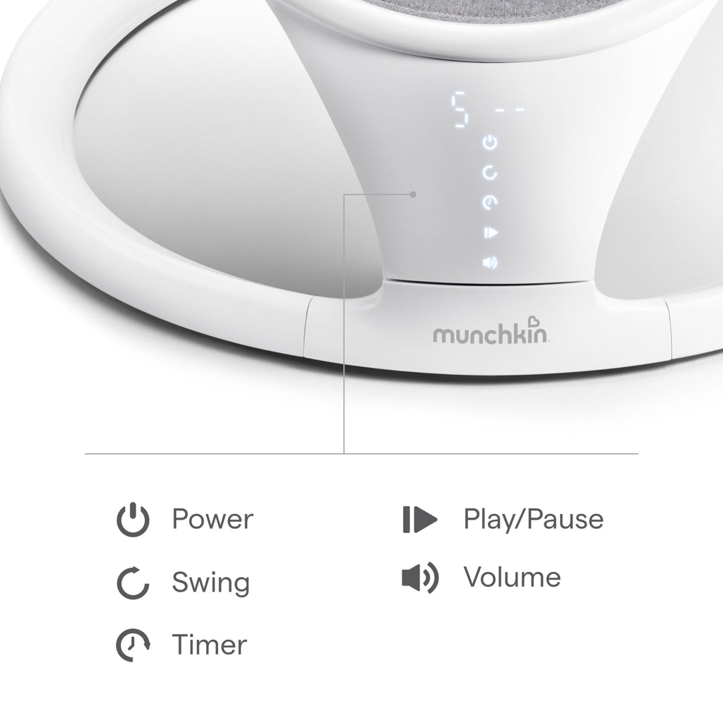 Remote control included with the Munchkin lightweight baby rocker