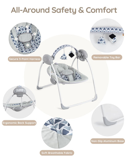 Top down view of baby swing seat pattern