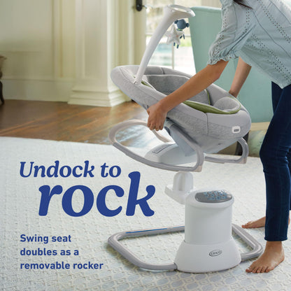 Side profile of Graco Soothe My Way rocker detached from base