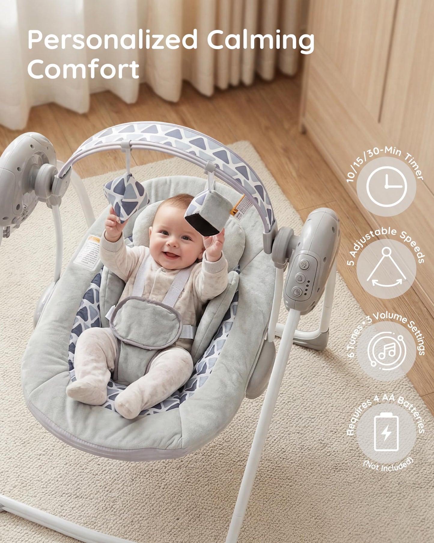 AskCat baby swing in outdoor setting