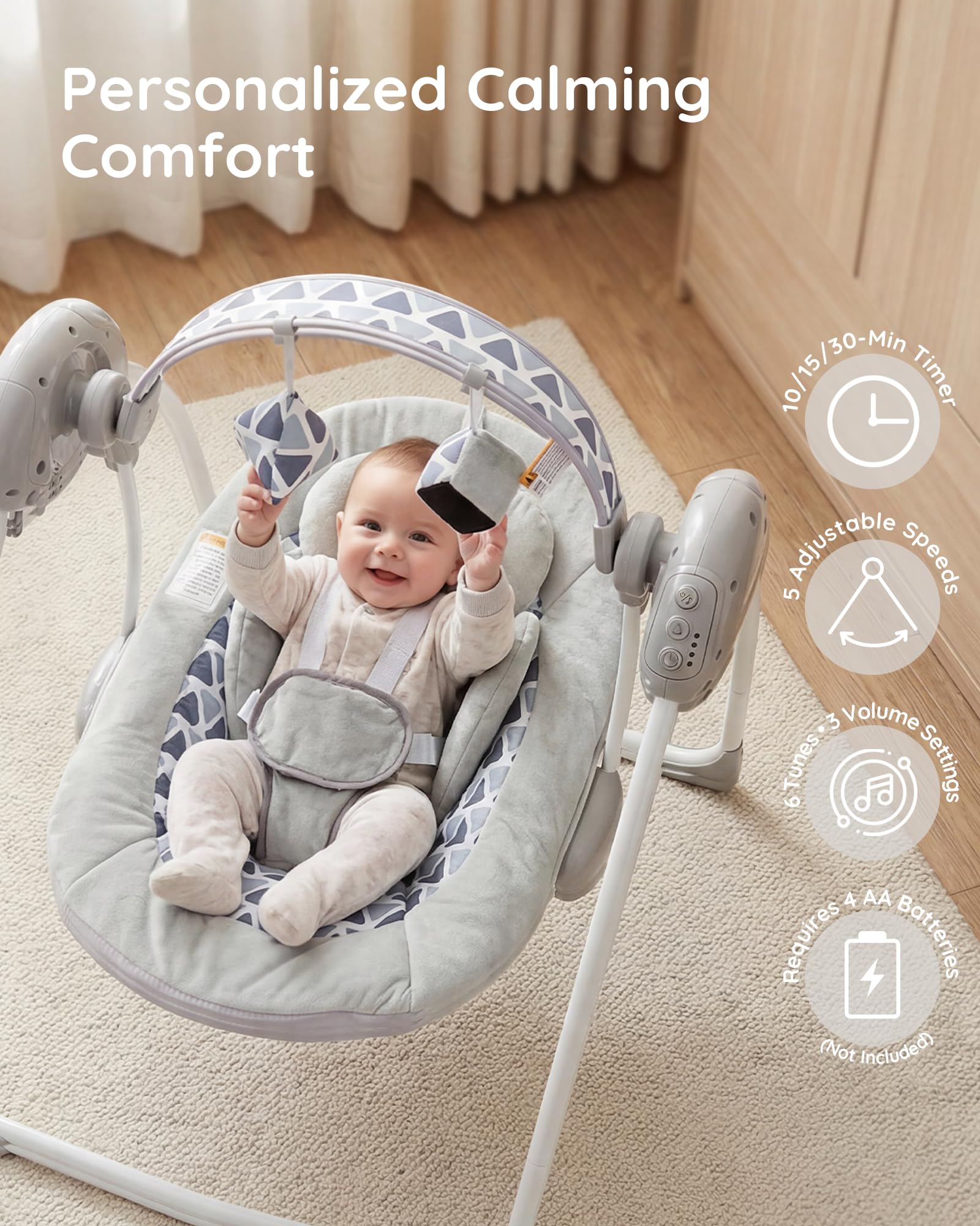 AskCat baby swing in outdoor setting