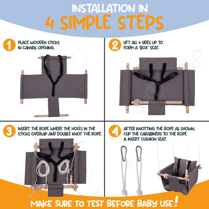 Mass Lumber baby swing packaging and hardware set