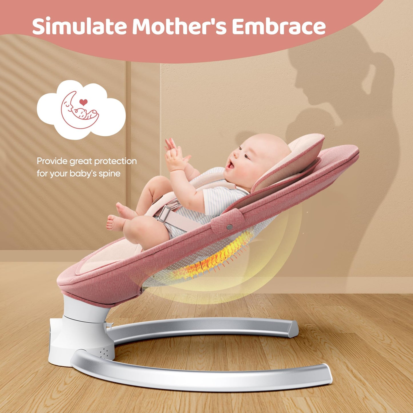 Smelluck electric baby rocker with Bluetooth interface