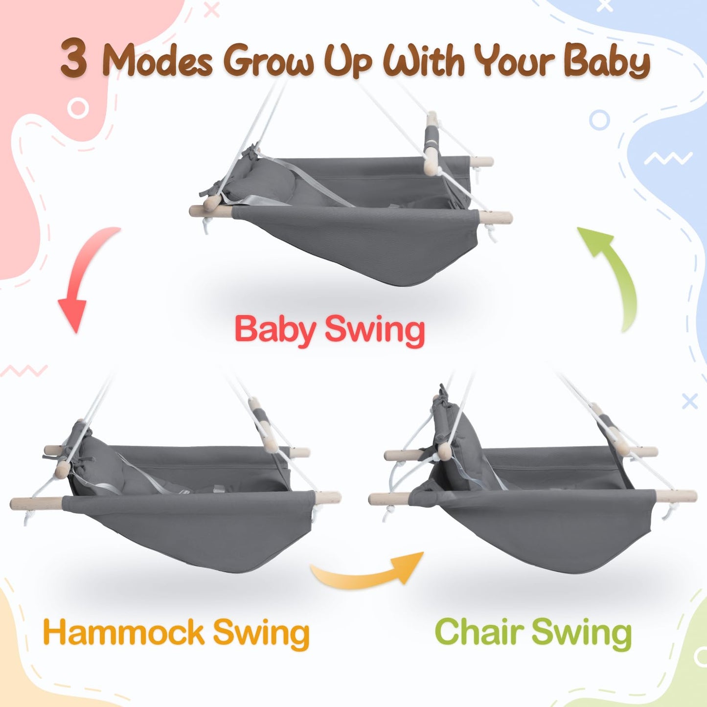 Gladswing toddler hammock swing with safety harness