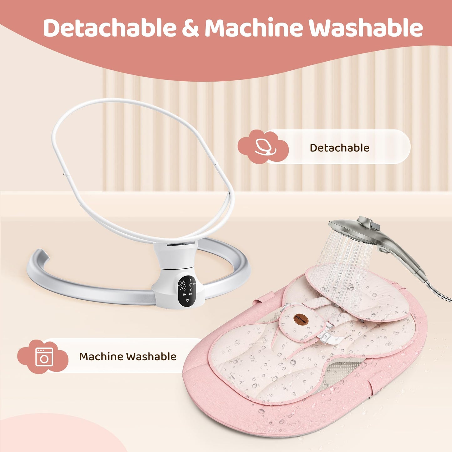 Remote control included with Smelluck electric baby swing