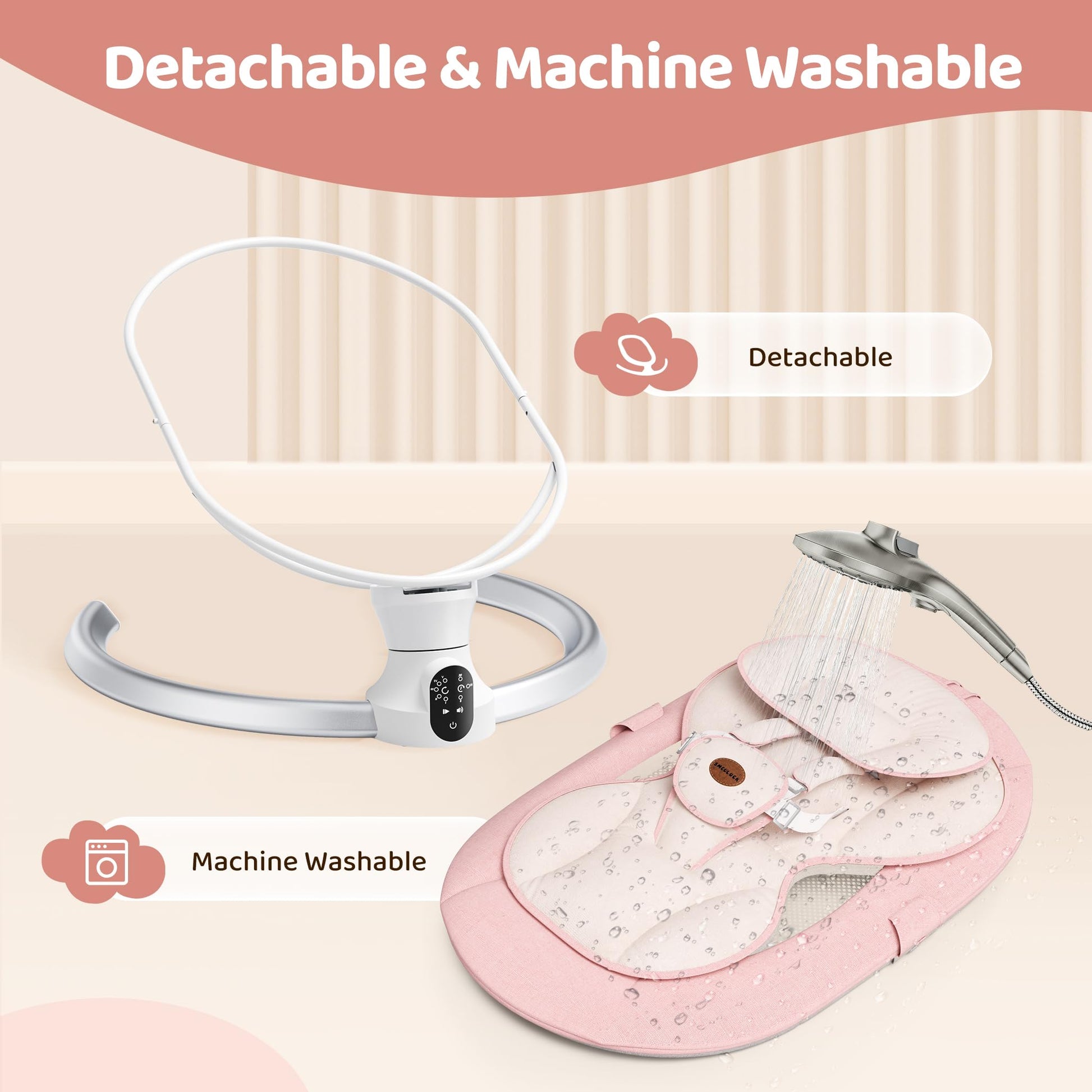 Remote control included with Smelluck electric baby swing