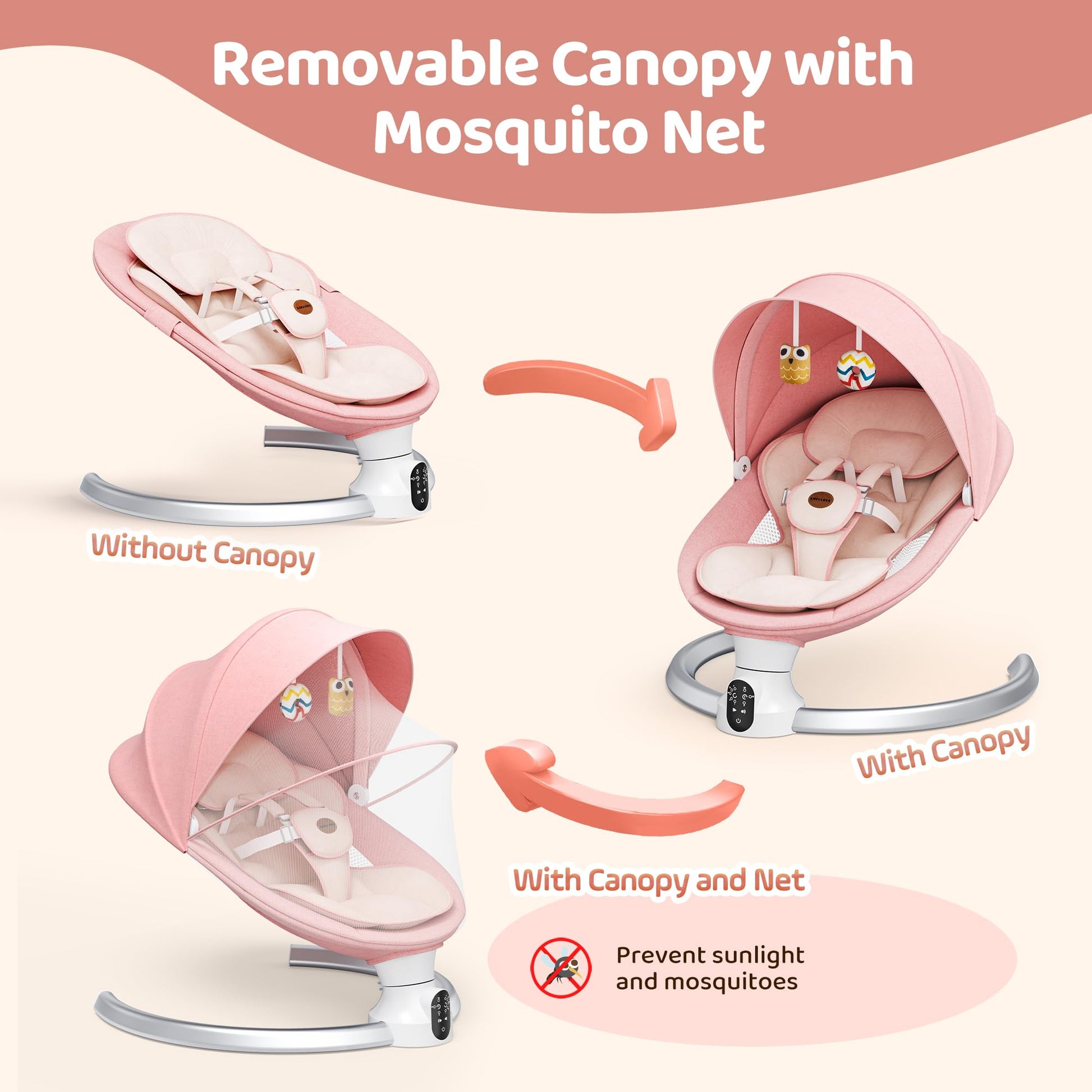 Smelluck baby swing showing base and power cord