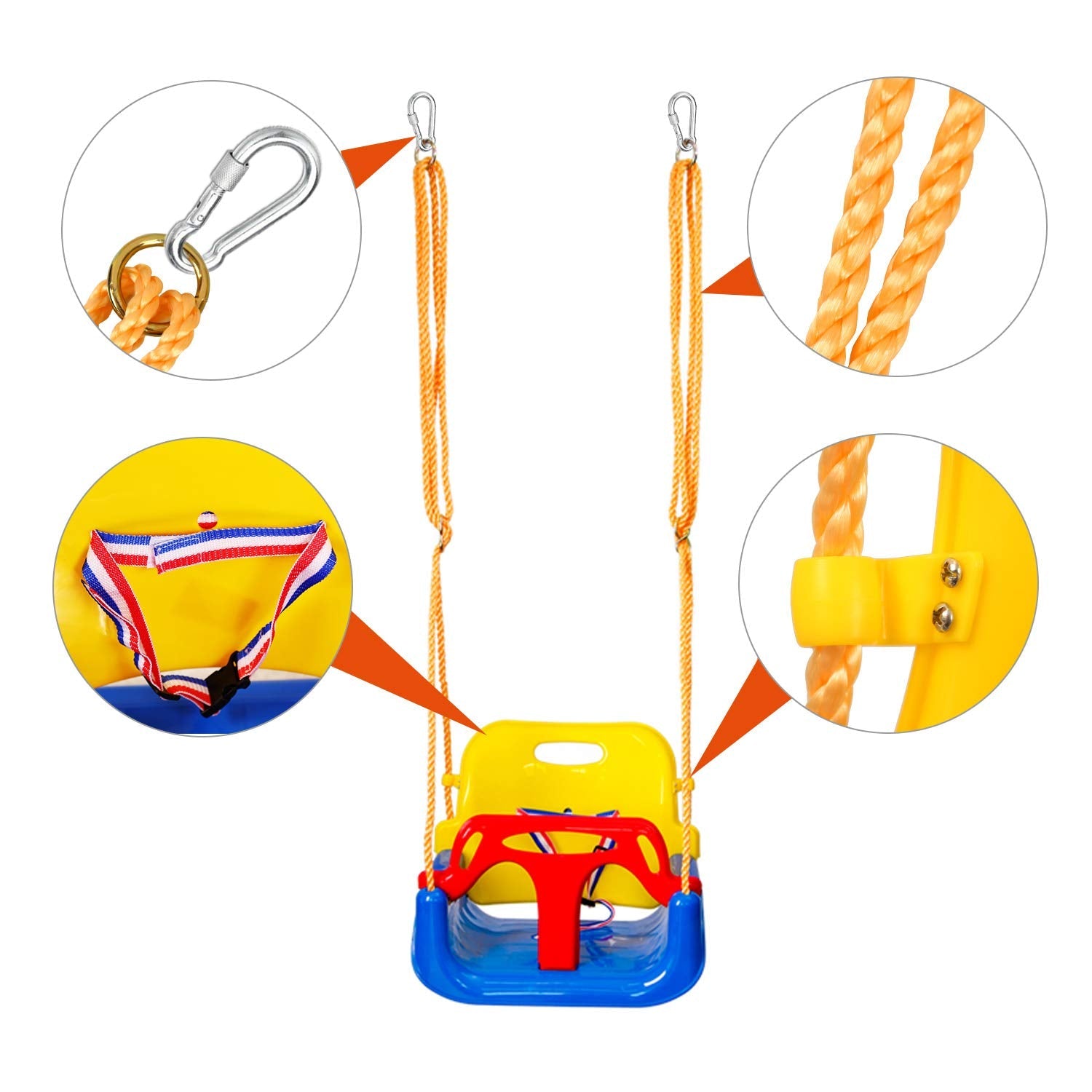 Durable RedSwing infant to teen outdoor swing seat side profile