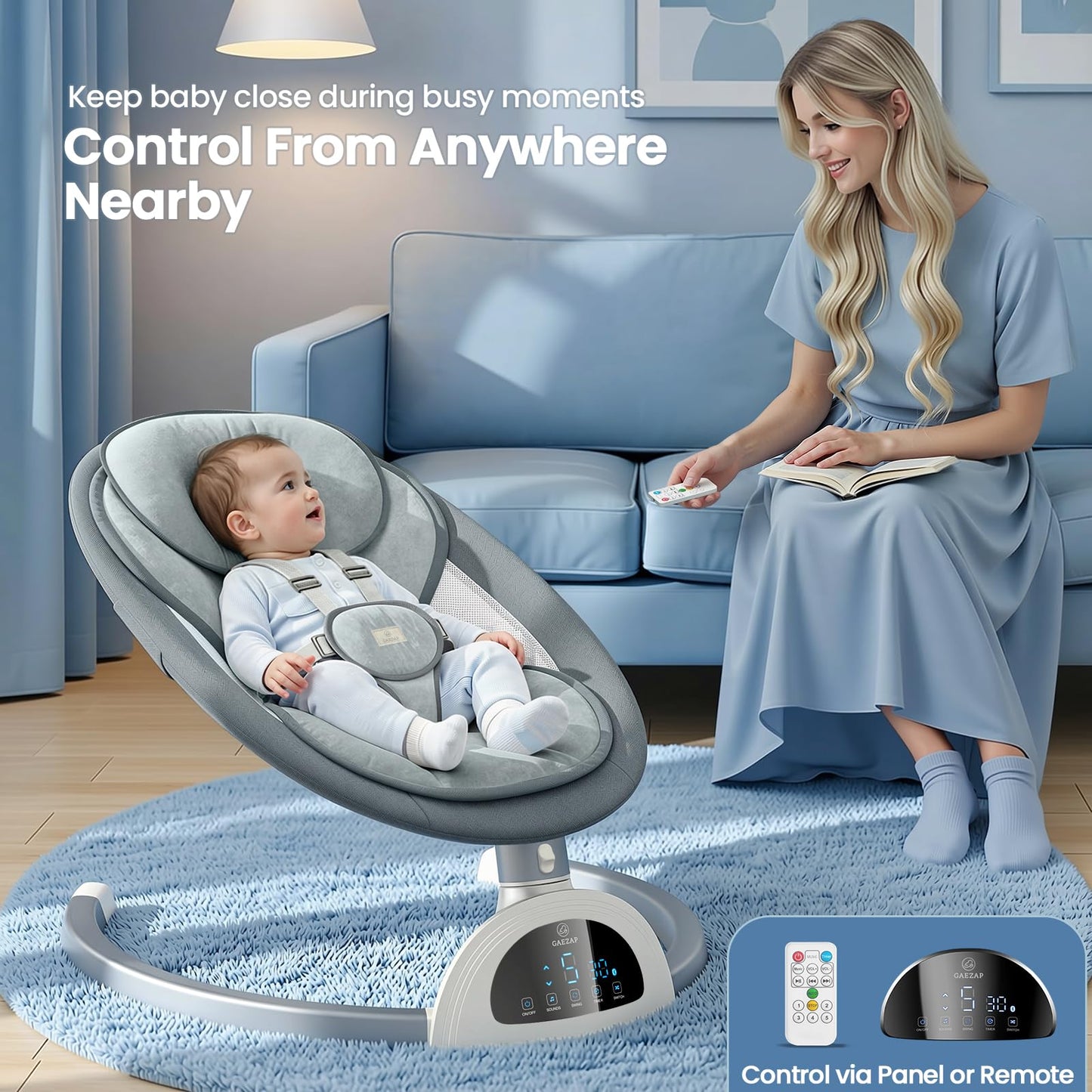 Gaezap baby swing with toy bar attached