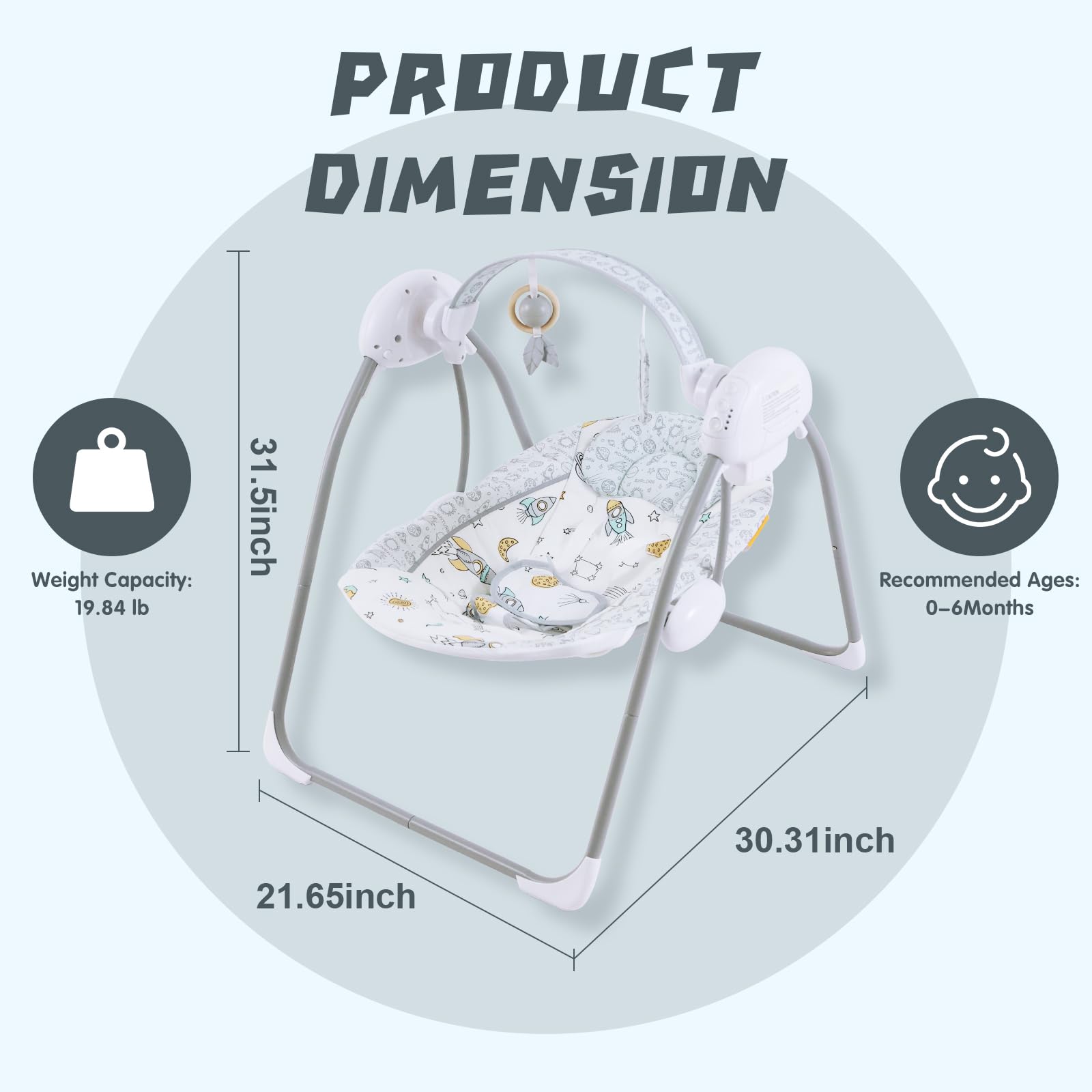 Control panel of battery operated Furmubei baby swing