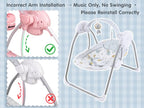 Lifestyle view of the Furmubei infant swing set up in an indoor room