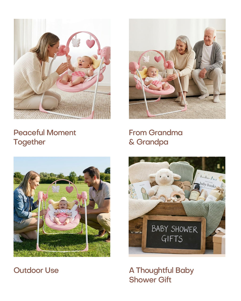 Monniebaby baby swing packaging and accessories display