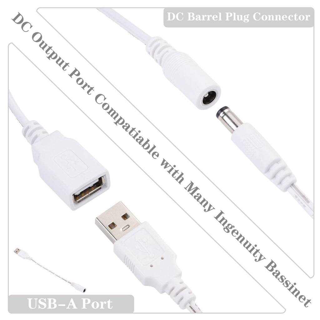 Close-up view of the DC barrel plug and power cable adapter.