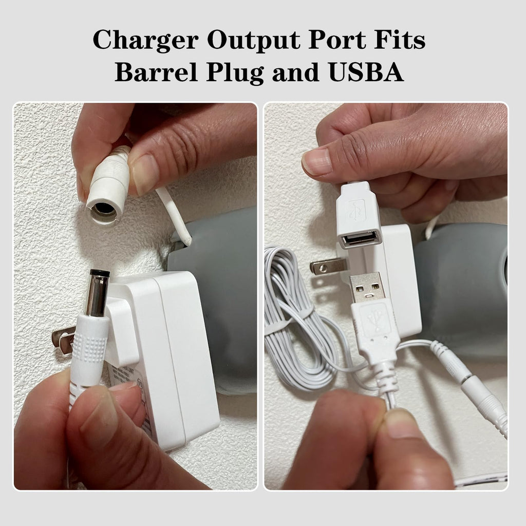 Full length display of the 6.7 feet USB charger cable for baby swings.