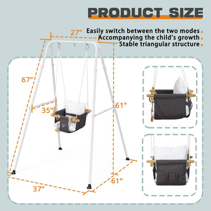 Stable indoor outdoor infant jumper stand deployed on an outdoor lawn background