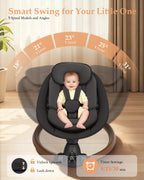 Uuoeebb portable infant swing showing digital touch control panel