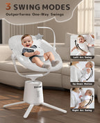Zoicay electric baby swing side profile displaying recline positions.