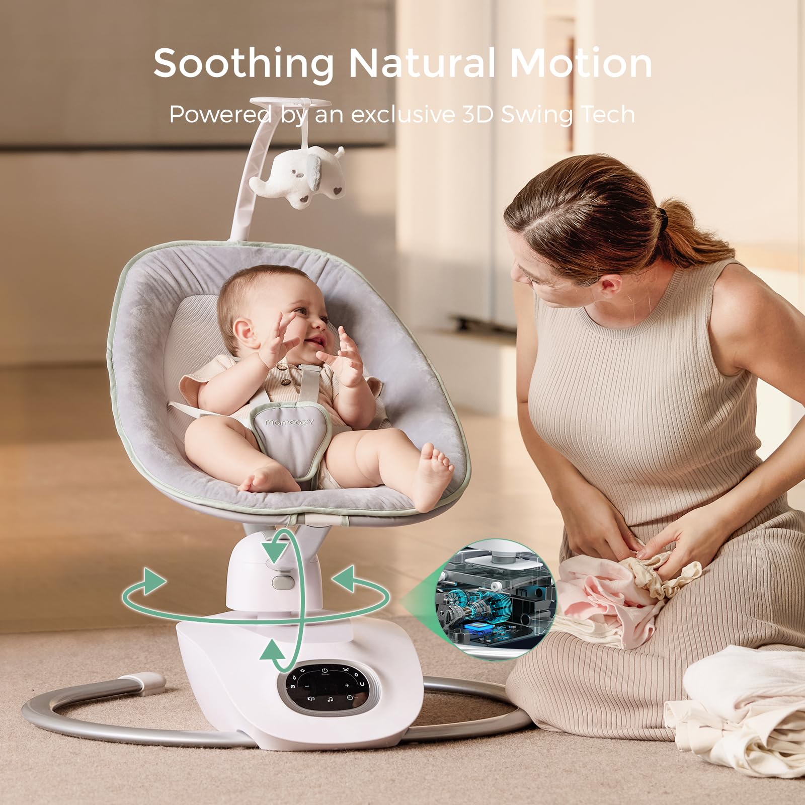 Momcozy CocoSway swing 180 degree rotating feature