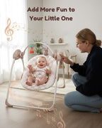 Tiny Marvels infant swing close up of five-point safety harness