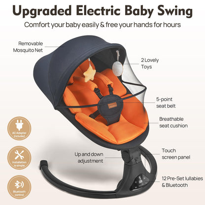 Feitiong infant swing showing the digital control panel
