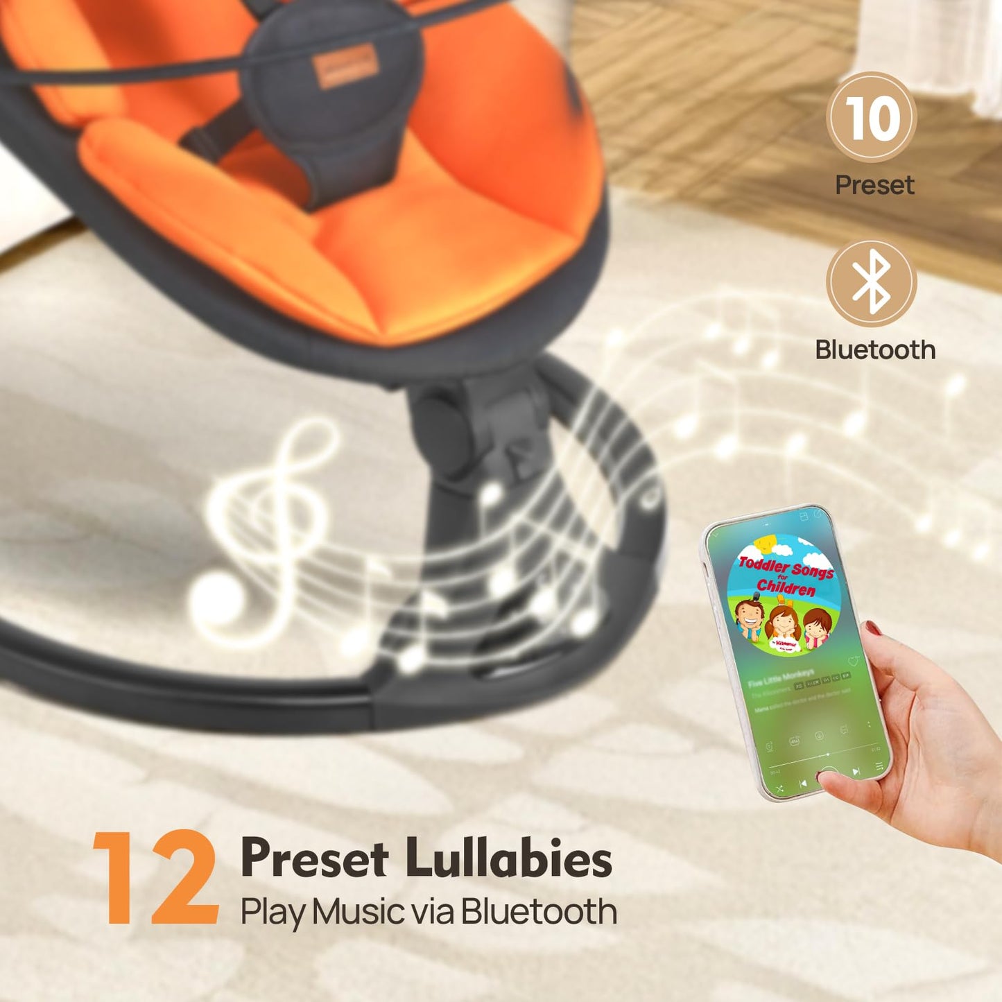 Feitiong portable baby swing folded for storage