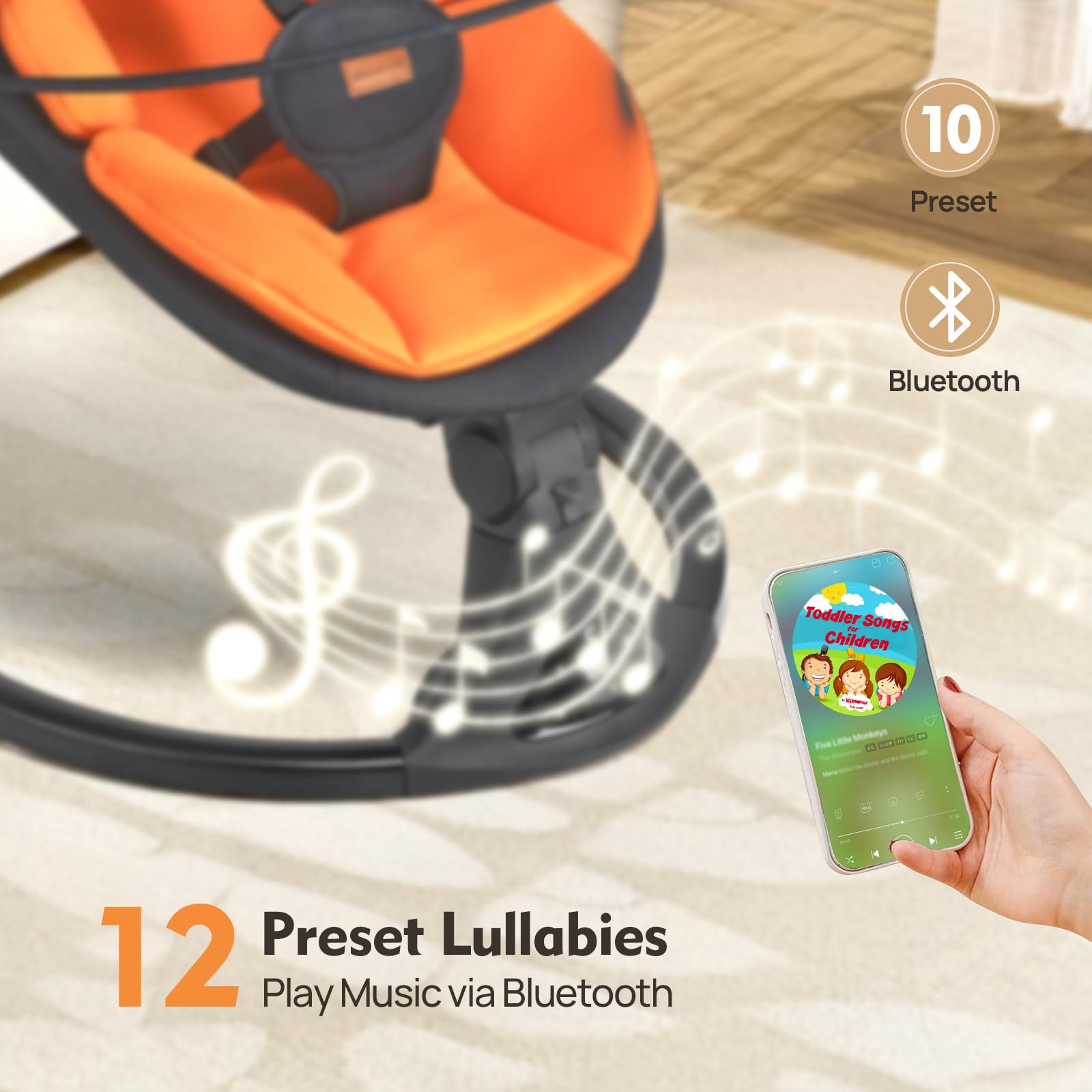 Feitiong portable baby swing folded for storage