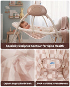 Tiny Marvels portable baby swing folded flat for travel and storage