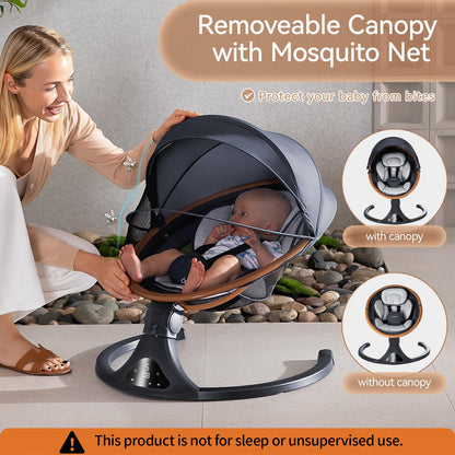 Close up of soft cushioned seat on Larex infant swing