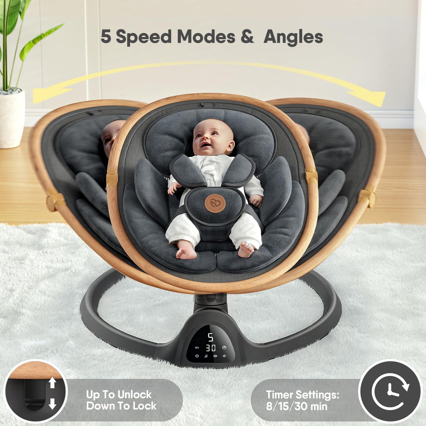 FasonBaby portable baby swing with remote control