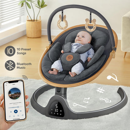 Close up of 5-point safety harness on FasonBaby swing