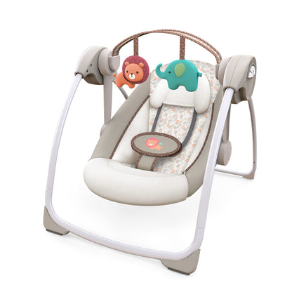 Close up of Ingenuity baby swing music and speed control panel
