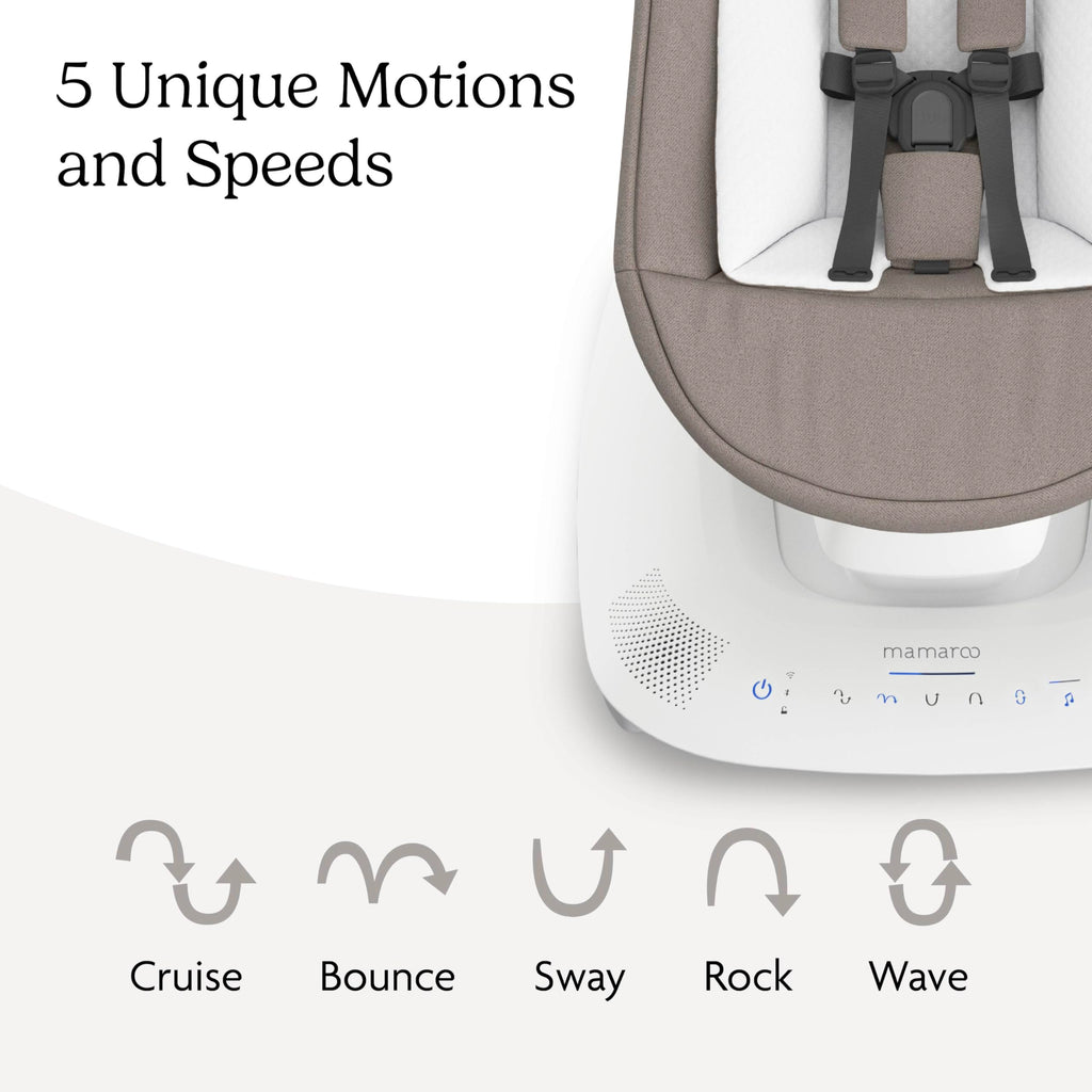 UPPAbaby Mamaroo Smart Swing shown in a modern nursery setting