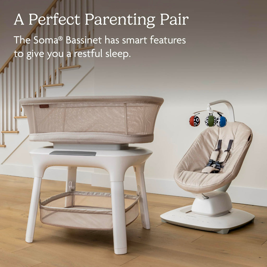 Packaging and included accessories for the UPPAbaby Mamaroo Smart Swing