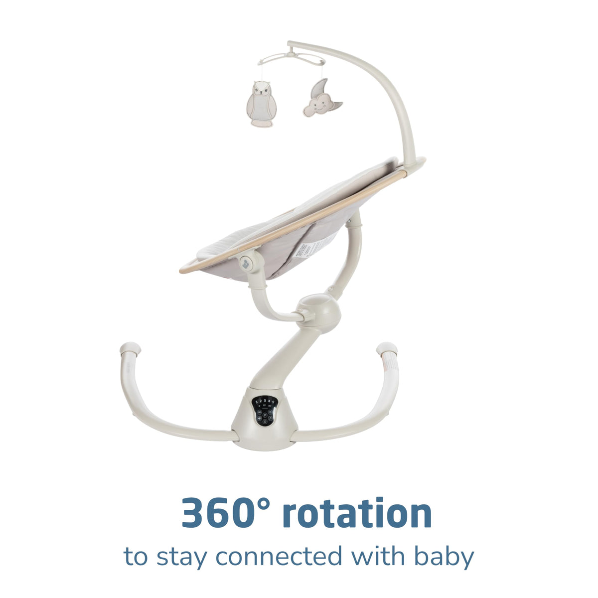 Maxi-Cosi Cassia baby swing showing soft EcoCare recycled fabric padding