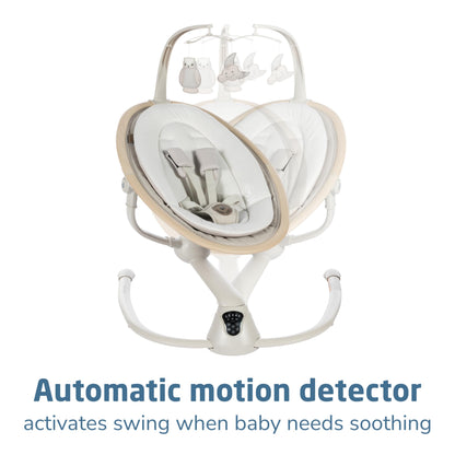 Premium eco-friendly fabric lining on the Maxi-Cosi infant rocker seat.