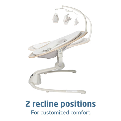 Lightweight aluminum base structure of the Maxi-Cosi portable swing.