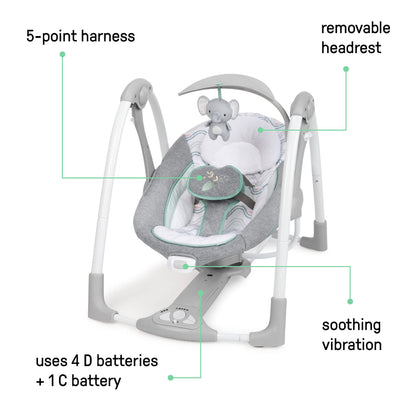 Ingenuity ConvertMe baby swing folded for travel