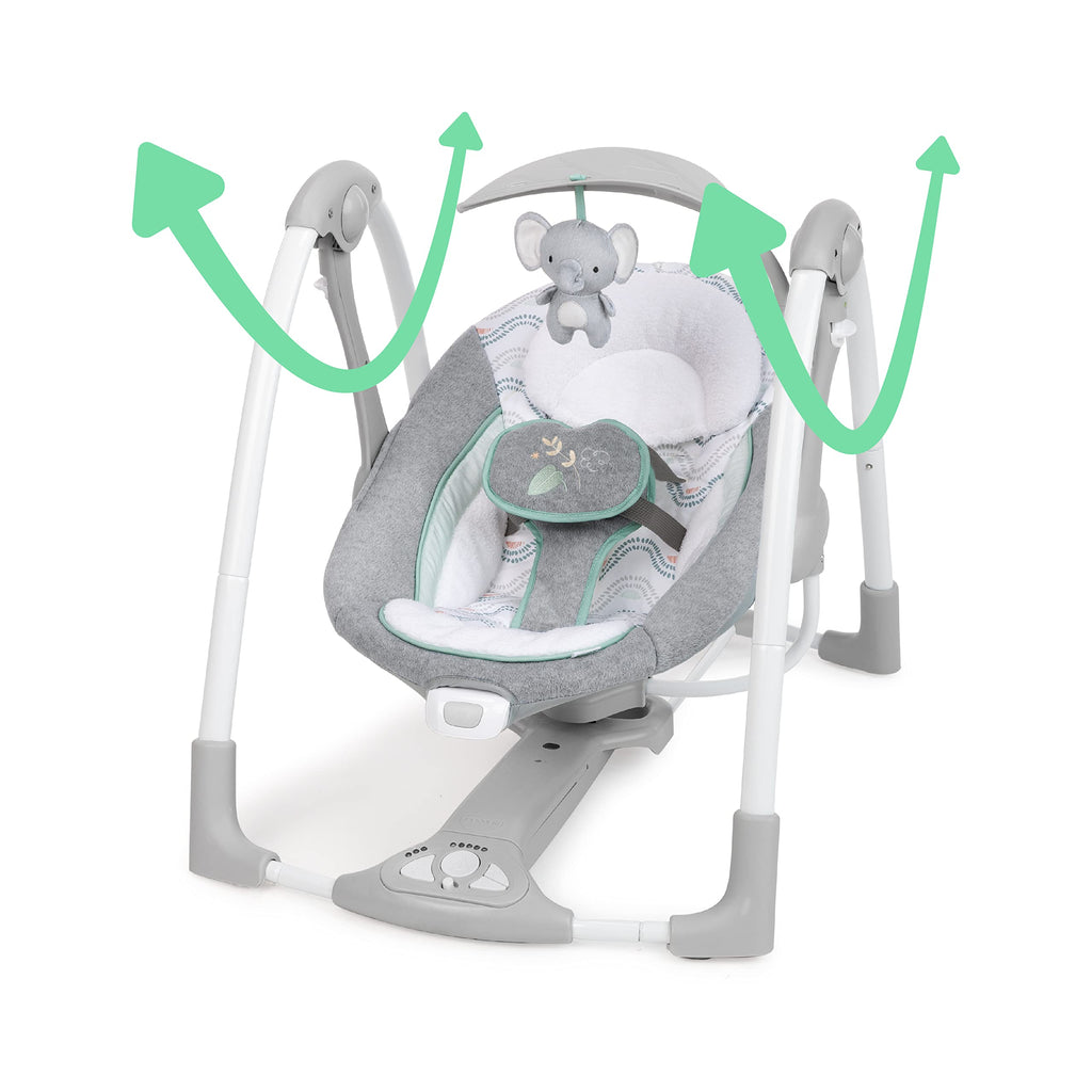 Ingenuity ConvertMe 2-in-1 swing control panel and speed settings