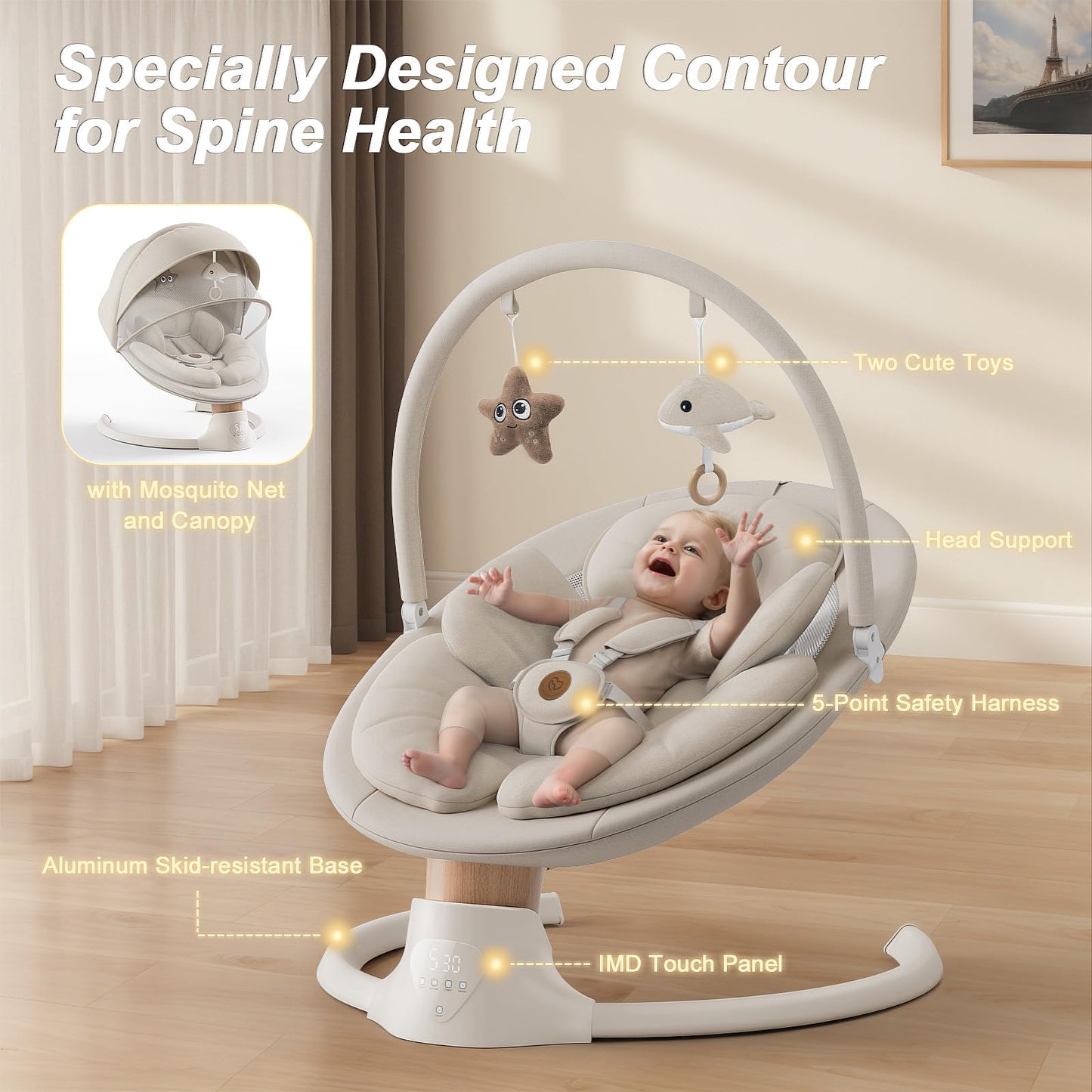 FasonBaby infant rocker with remote control