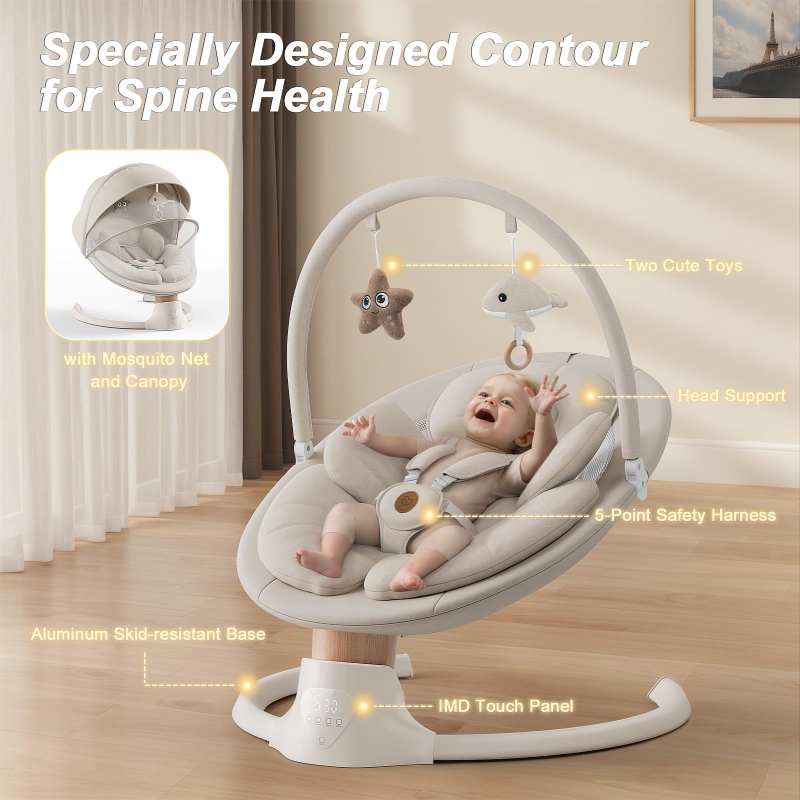 FasonBaby infant rocker with remote control