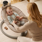 Momcozy 2-In-1 baby swing packaging and included accessories