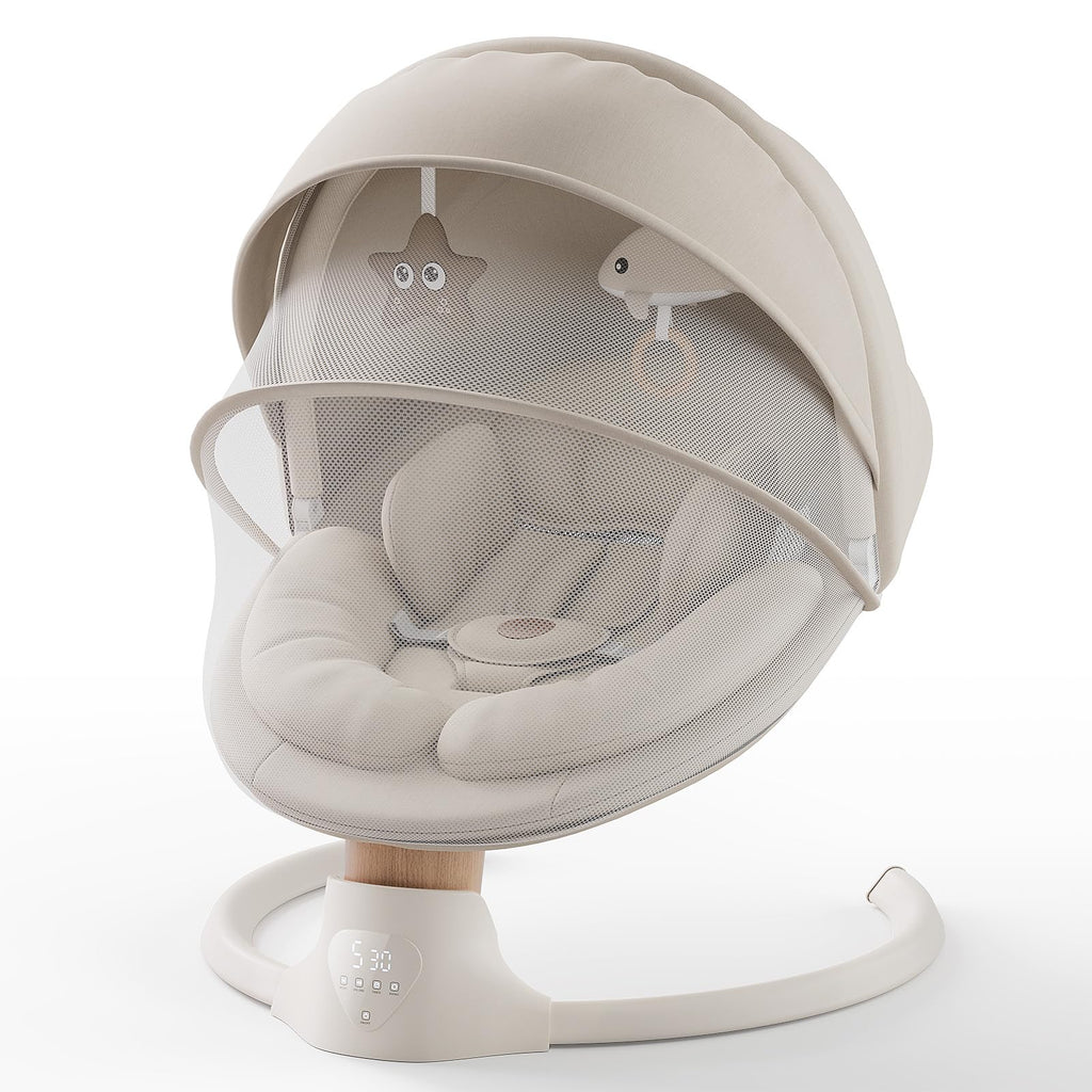 Fasonbaby electric baby swing folded for portability and storage