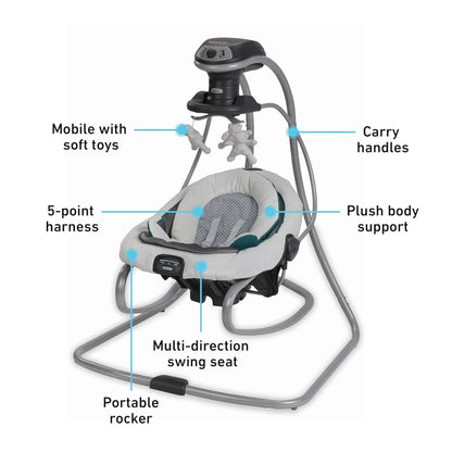 Graco DuetSoothe removable seat acting as a portable rocker