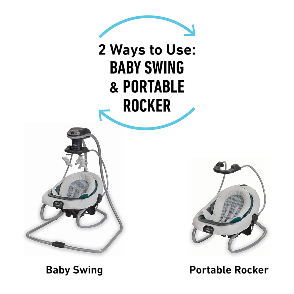 Side profile view of the sturdy metallic frame and multi-directional swing base