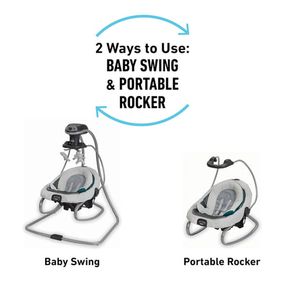 Authentic Graco DuetSoothe swing packaging and base details