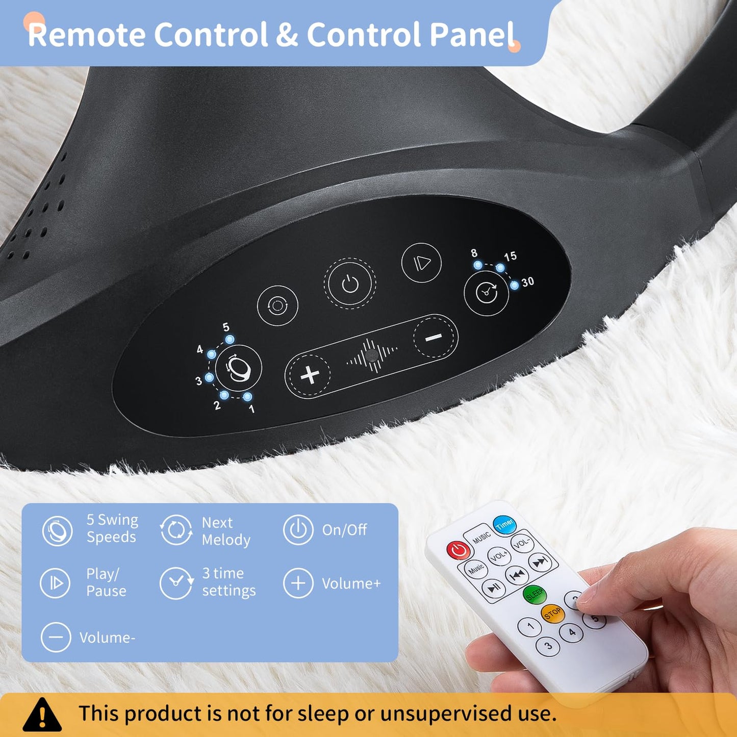 Close up of Larex swing touch control panel