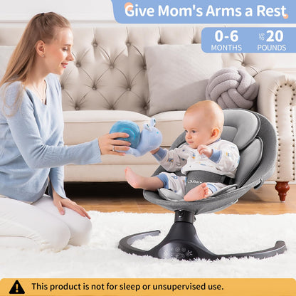 Larex portable swing showing Bluetooth music feature