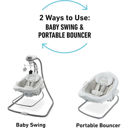 Graco baby bouncer seat detached from swing frame with carry handles