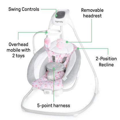 Ingenuity SimpleComfort swing compact frame design
