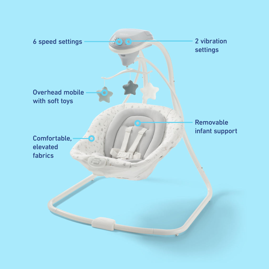 Graco Simple Sway Baby Swing Ivy base and power plug connection
